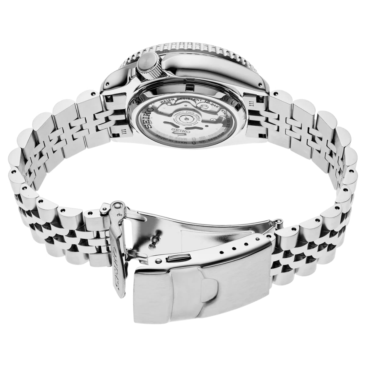 Seiko SSK033K1 Montre 5 Sports Automatique GMT, Argent, Bracelet