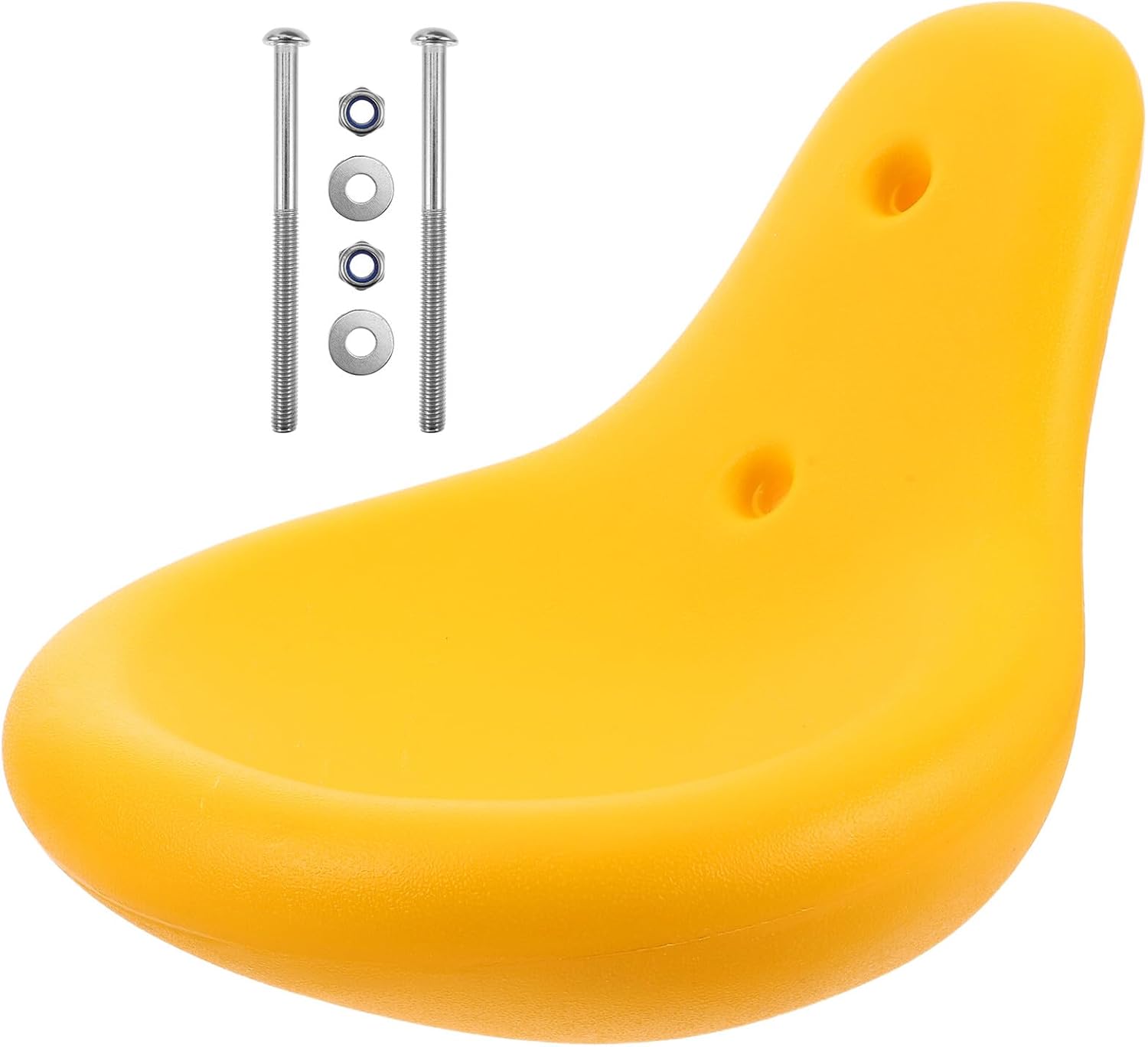 Outdoor Seesaw Replacement Seat Cushion with Screws, Waterproof Plastic Playground Equipment Cushion for Parks and Neighborhood Fitness Areas, Sturdy Yellow Seat Pad for Outdoor