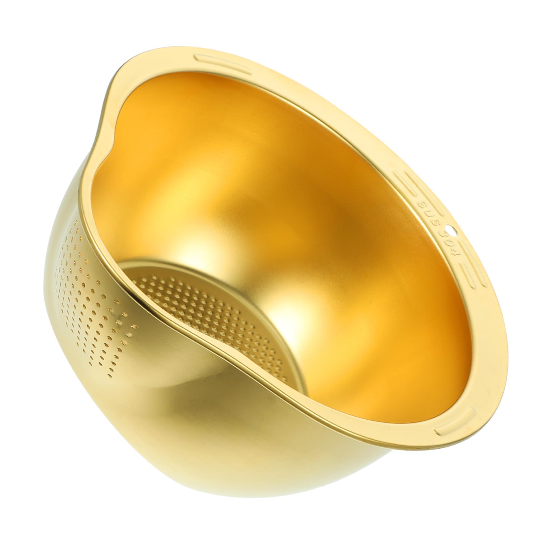 Colino per Lavaggio Riso in Acciaio Inox Oro per Uso Domestico