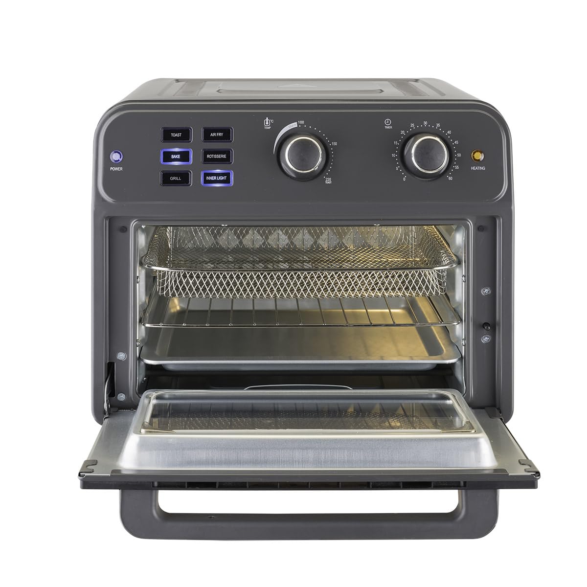 Bimar B220 Friggitrice ad aria, Fornetto elettrico cottura Air Fry, Forno elettrico Prontoforno ventilato 22 litri, Potenza 1800 W, Temperatura max 220°C, 5 programmi di cottura, Frittura senza olio
