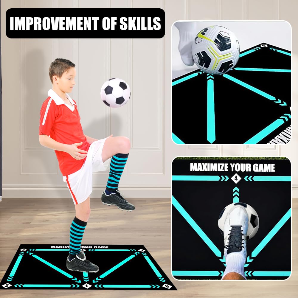Tappetino Da Allenamento Per Calcio - 90x60 Cm Per Migliorare Dribbling E Controllo Palla - Foto 10