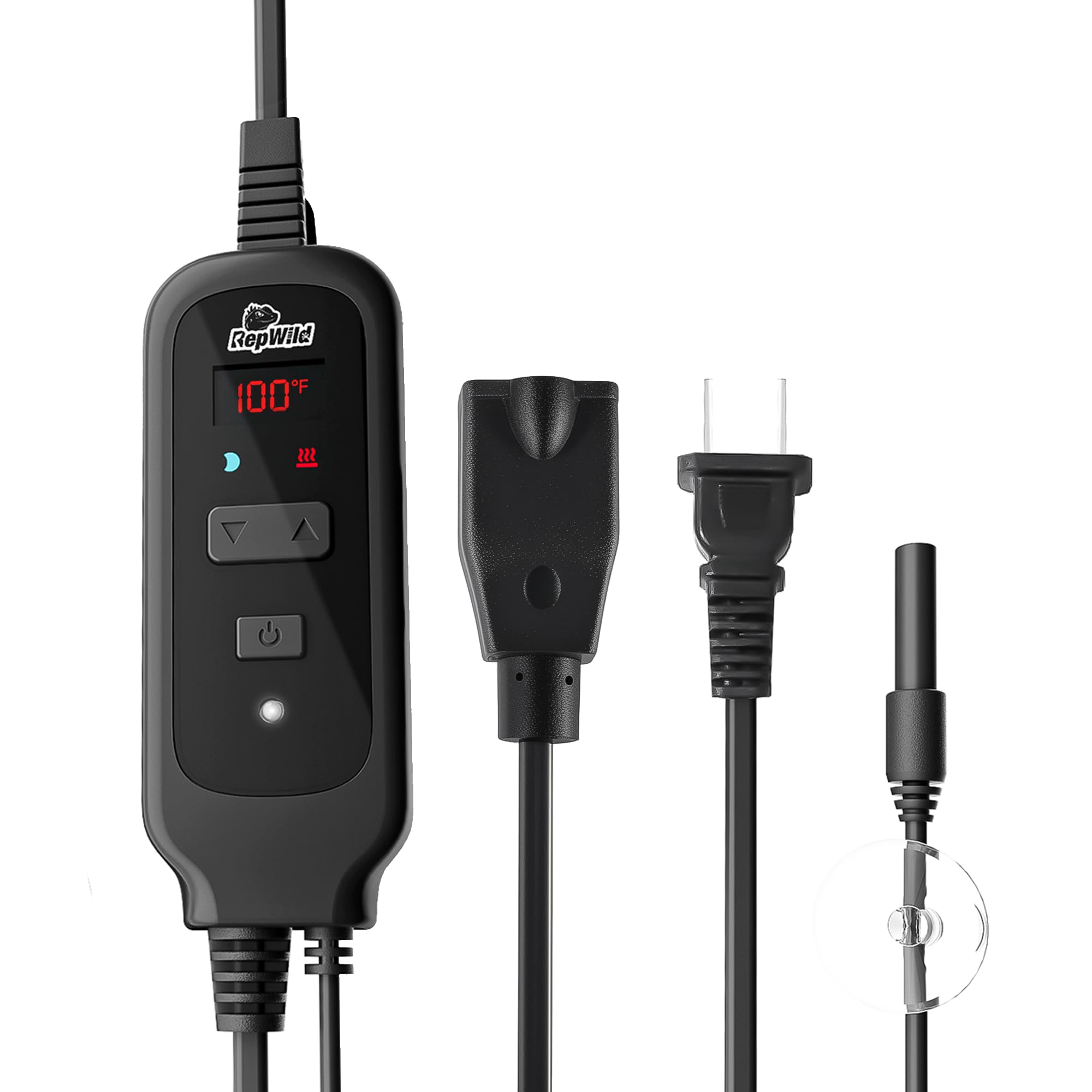 Reptile Heat Mat Thermostat for Reptiles Heating Pad，Thermostat, Digital Thermostat Connectable Heating Device, Waterproof Heating Pad Thermostat for Reptiles, Turtles, Lizards, Frogs, Snakes, Plants