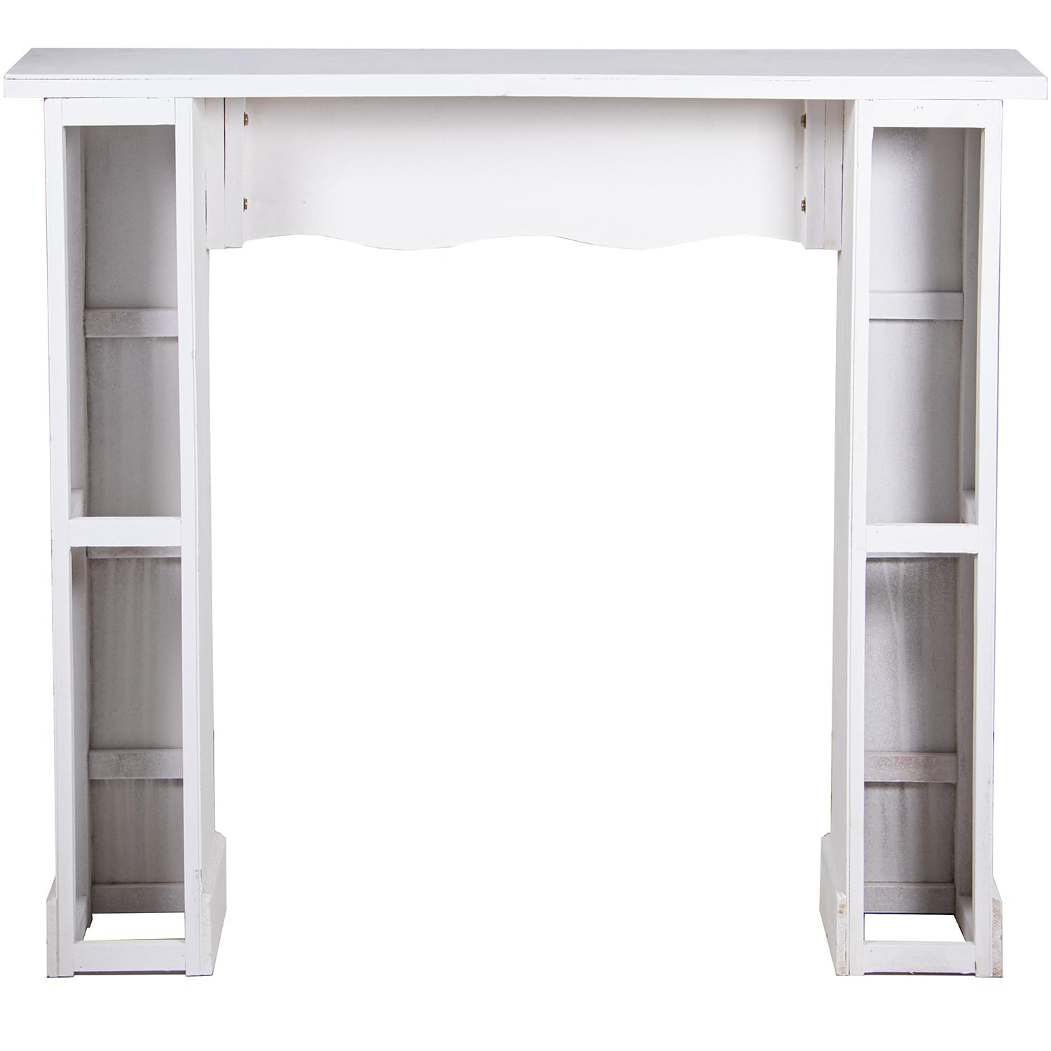 FRENTE CHIMENEA MADERA BLANCO_110X24X100CM, ABETO+DM