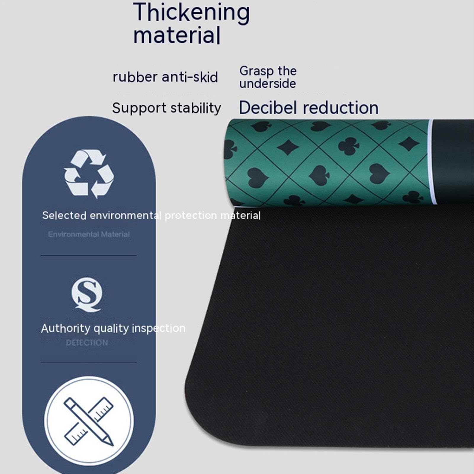 Nappe de table - Nappe de poker - Grand tapis de table - 120 x 60 cm - Antidérapants - Tapis de table de poker pour poker Texas Holdem - Jeux de cartes