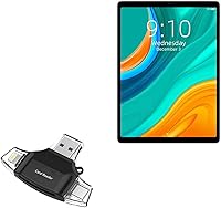 Vista 1 de BoxWave Gadget inteligente compatible con Chuwi HiPad Plus - AllReader lector de tarjetas SD, lector de tarjetas microSD Compact USB - Negro azabache
