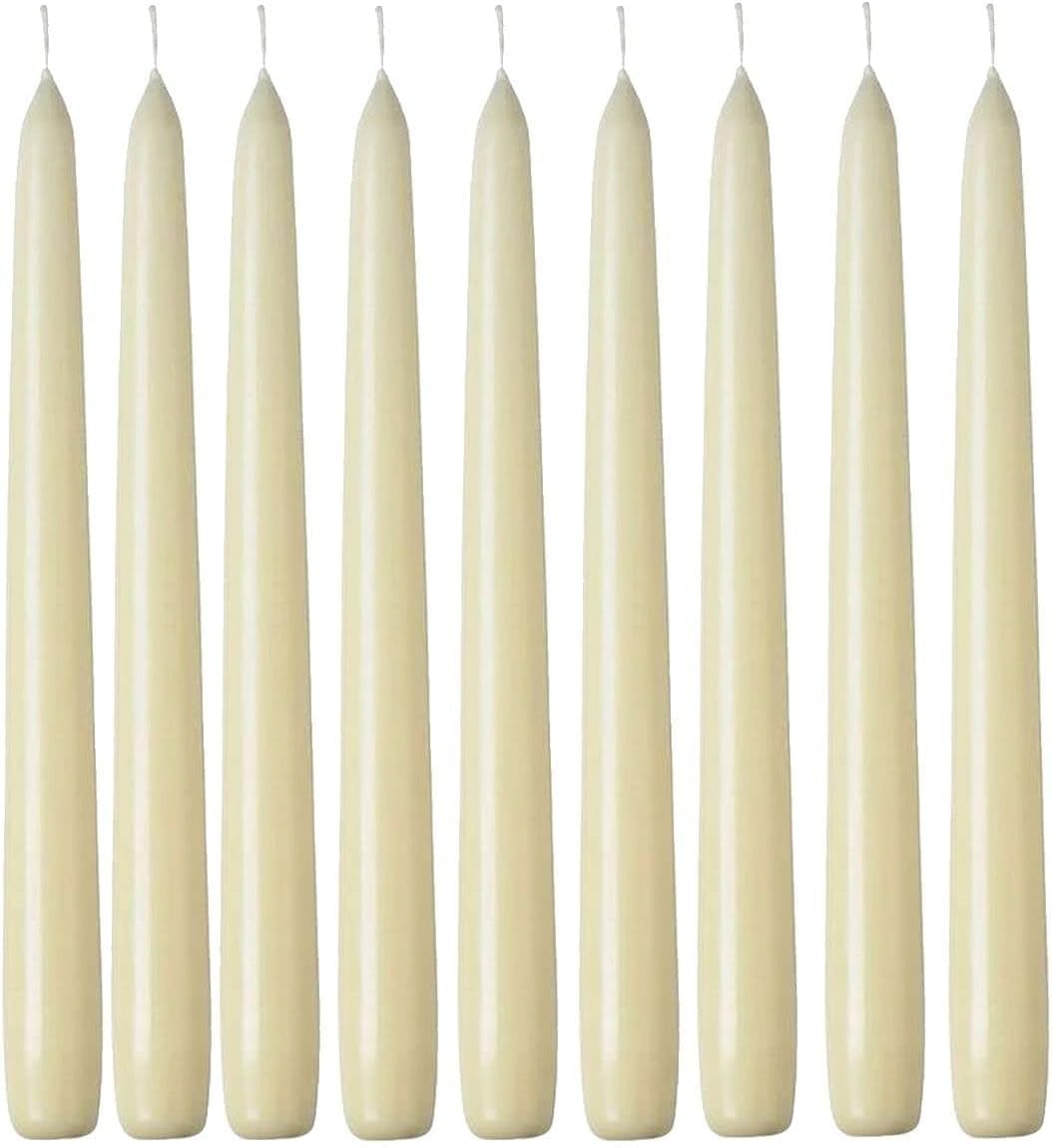 1ABOVE 50 Pack Tapered Dinner Candles | Unscented - Slow Burning Candles | Multi-Purpose | Smokeless Candles (Ivory)