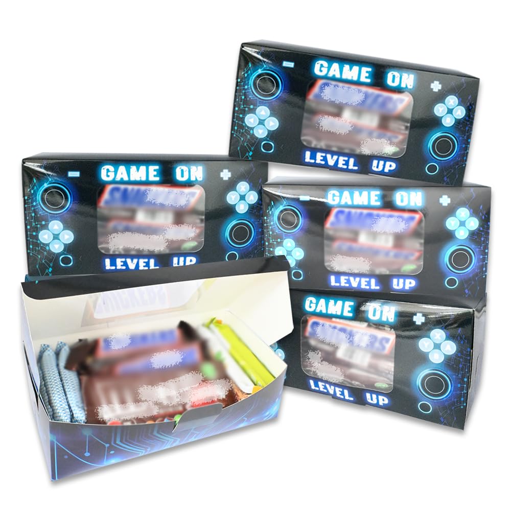Shescrzionu Video Game Party Favors Boxes 12 PCS-Perfect Gamer Party Favors,Party Favor Boxes with Window -Aa11