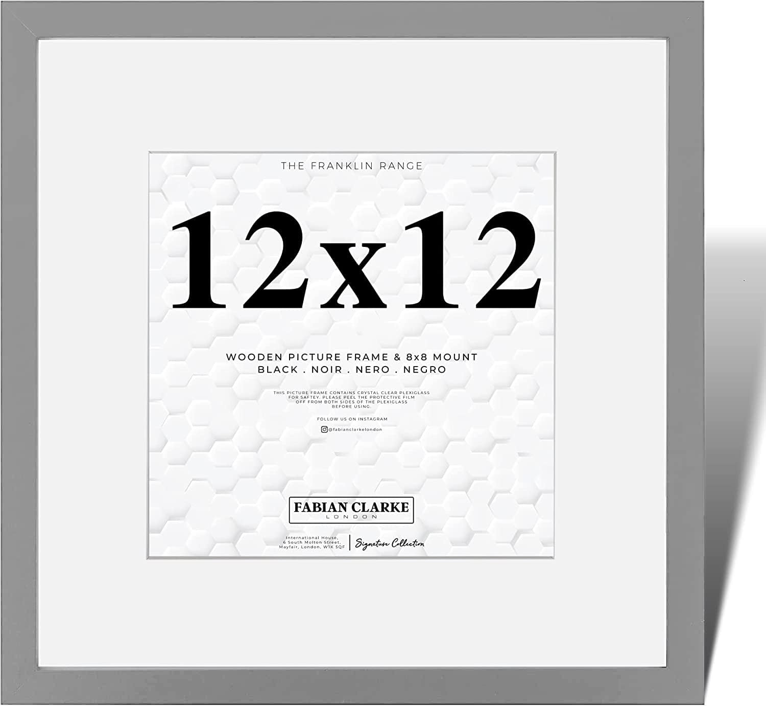 Fabian Clarke London Modern Grey Square 12x12 Picture Photo Frame with