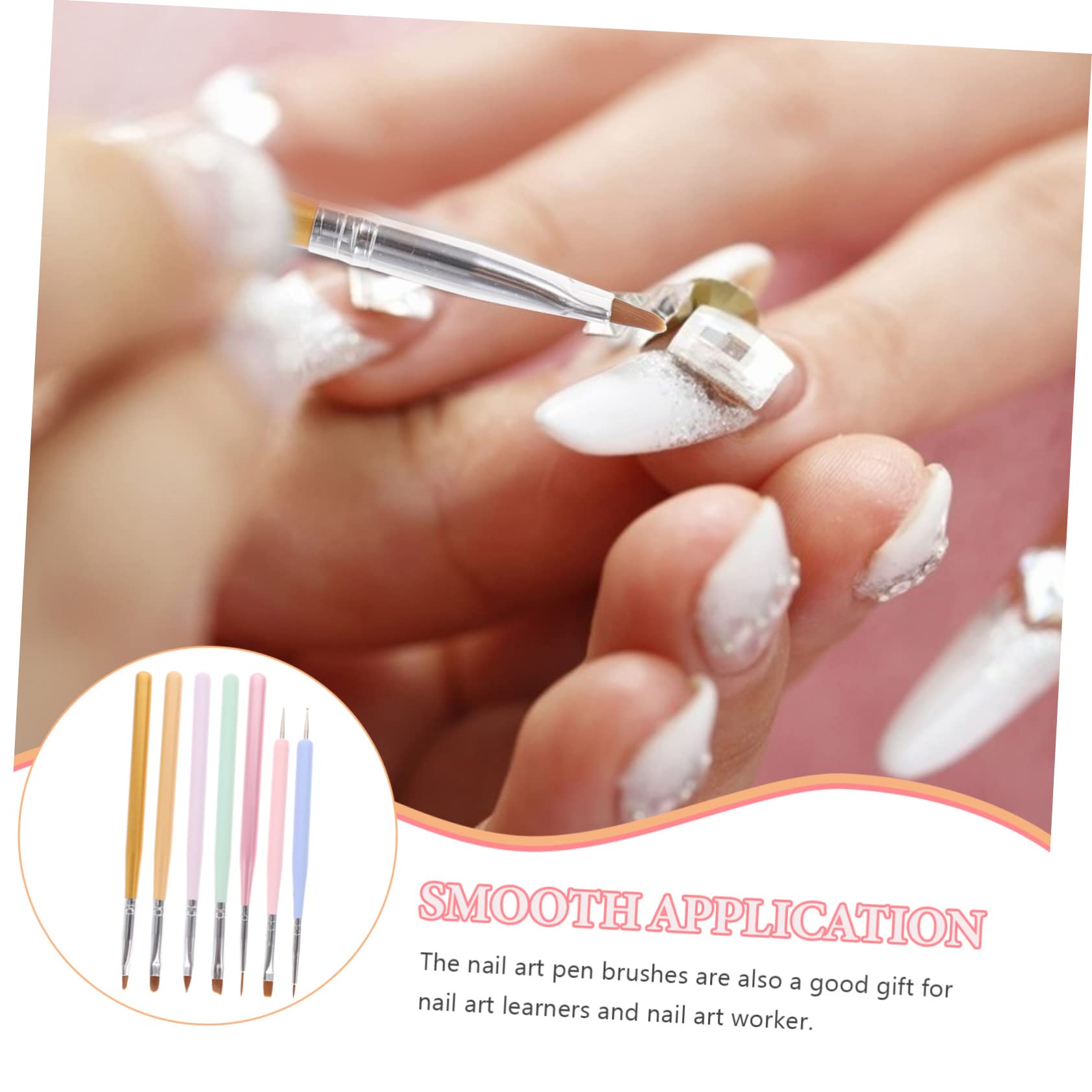Healeved 35piezas Pinceles De Uñas Para Arte De Uñas Herramientas De Manicura Para Diseños Pinceles De Dibujo Para Salones y Uso Personal Macaron Material Duradero