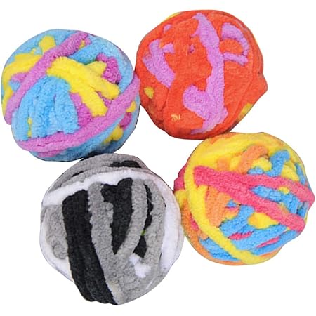 Amazon Ledmomo 4個 猫 おもちゃ 猫 ボール 噛むおもちゃ 毛糸ボール ベル 鈴 運動不足 ダ イエット レーニング 猫遊び用 ウールボール Ledmomo ボール 通販