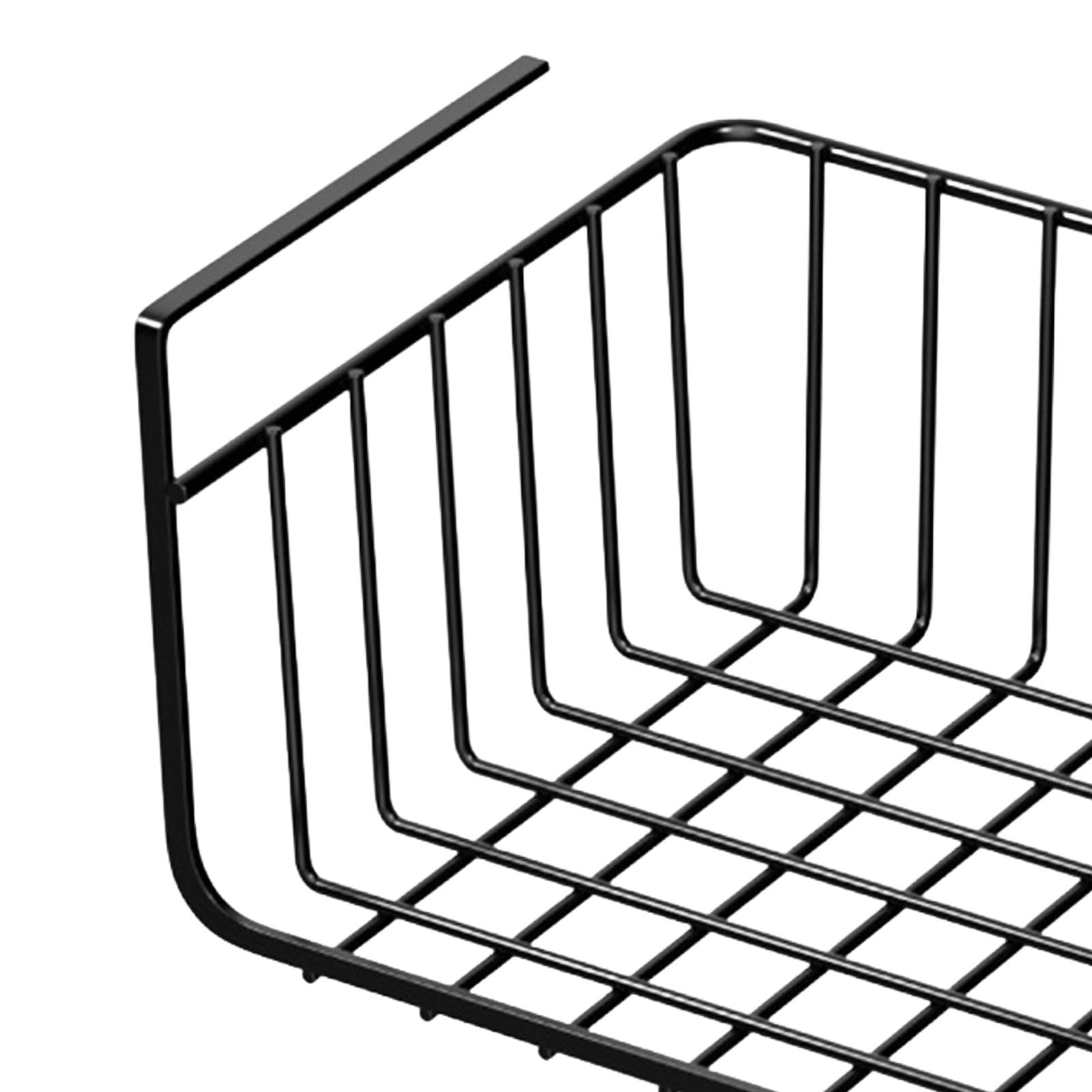 Sottomensola, in Filo Metallico, Scorrevole, Mensola in Filo Metallico, Porta Spezie Multiuso, Organizer per Cucina, Bagno, Armadio, Nero 32x22 cm