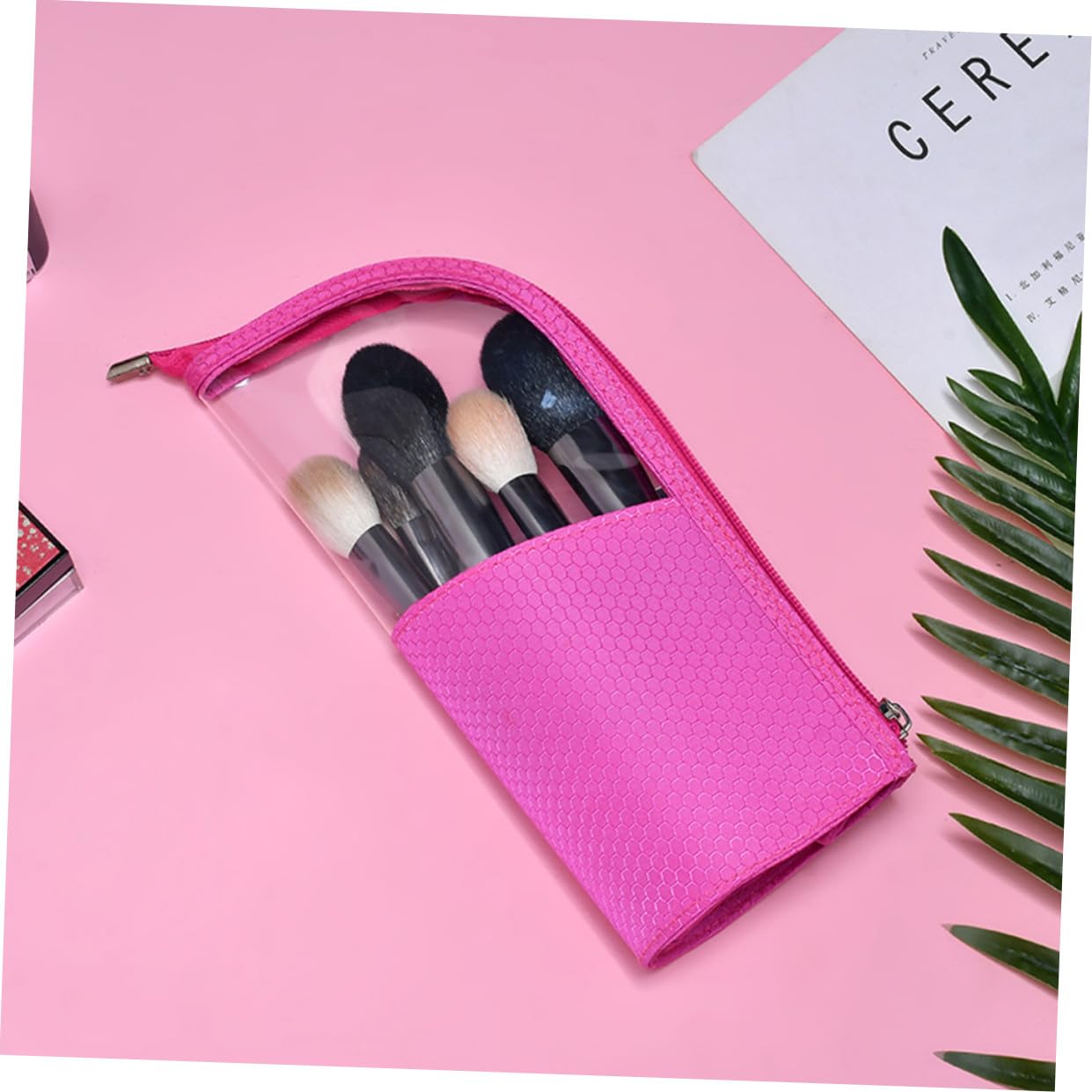 Cabilock Borsa Porta Pennelli Da Trucco Da Viaggio 3 Pezzi Organizer Cosmetico Multifunzionale Portatile Traslucida in Tessuto Oxford Per Donna