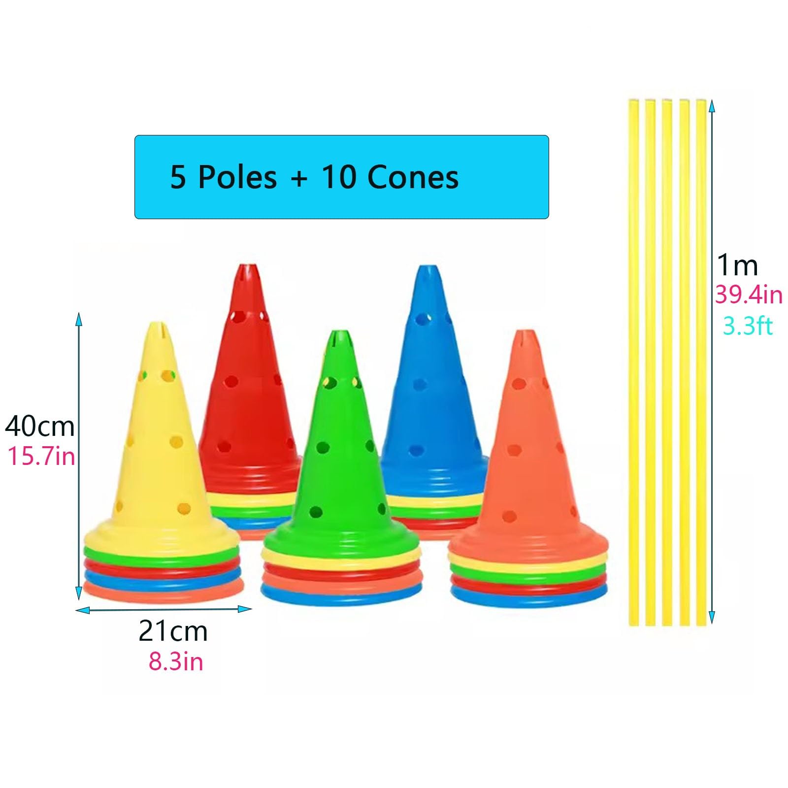 Lot De 20 Cônes D'Agilité Pour Slalom Et Entraînement Sportif - 3 Pouces, Rouge, En Polyéthylène Souple | Parfaits Pour Roller, Patinage, Football, Fitness