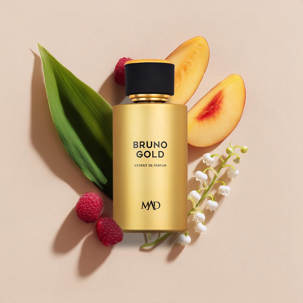 MAD Bruno Gold Unisex Extrait de Parfum 100 ml – Apfel,Pfirsich&Sandelholz | Chypre & Fruchtig