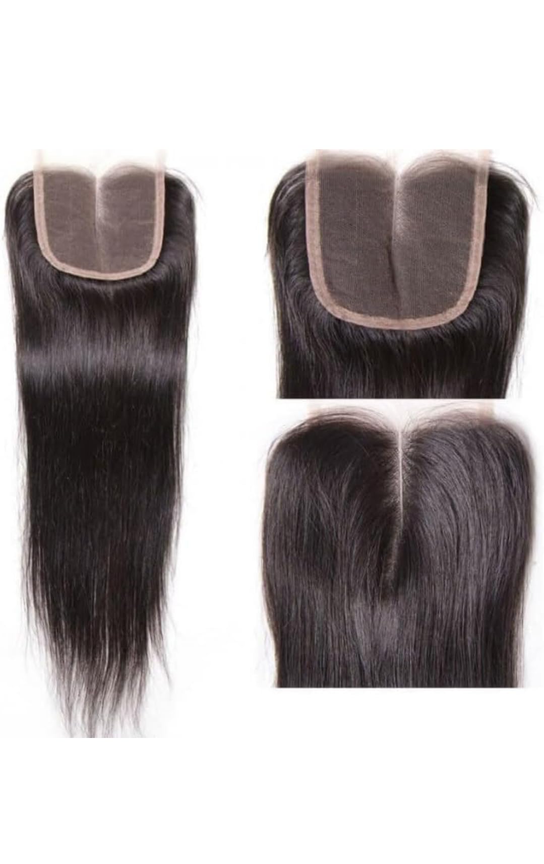 Swiss Lace 4x4 Closure for Women and Girls with Thinning, Natural Straight Black Brown Volumizer, 100% Human Hair Topper Piece-picture-44