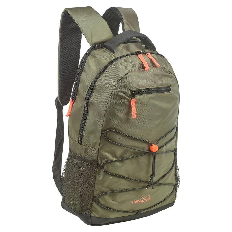URBNLIVING 20L Lightweight Backpack – Padded Adjustable Straps, Durable Polyester Rucksack for School, Travel, Commuting, Hiking, Everyday Use – Compact Daypack for Kids and Adults (Green)