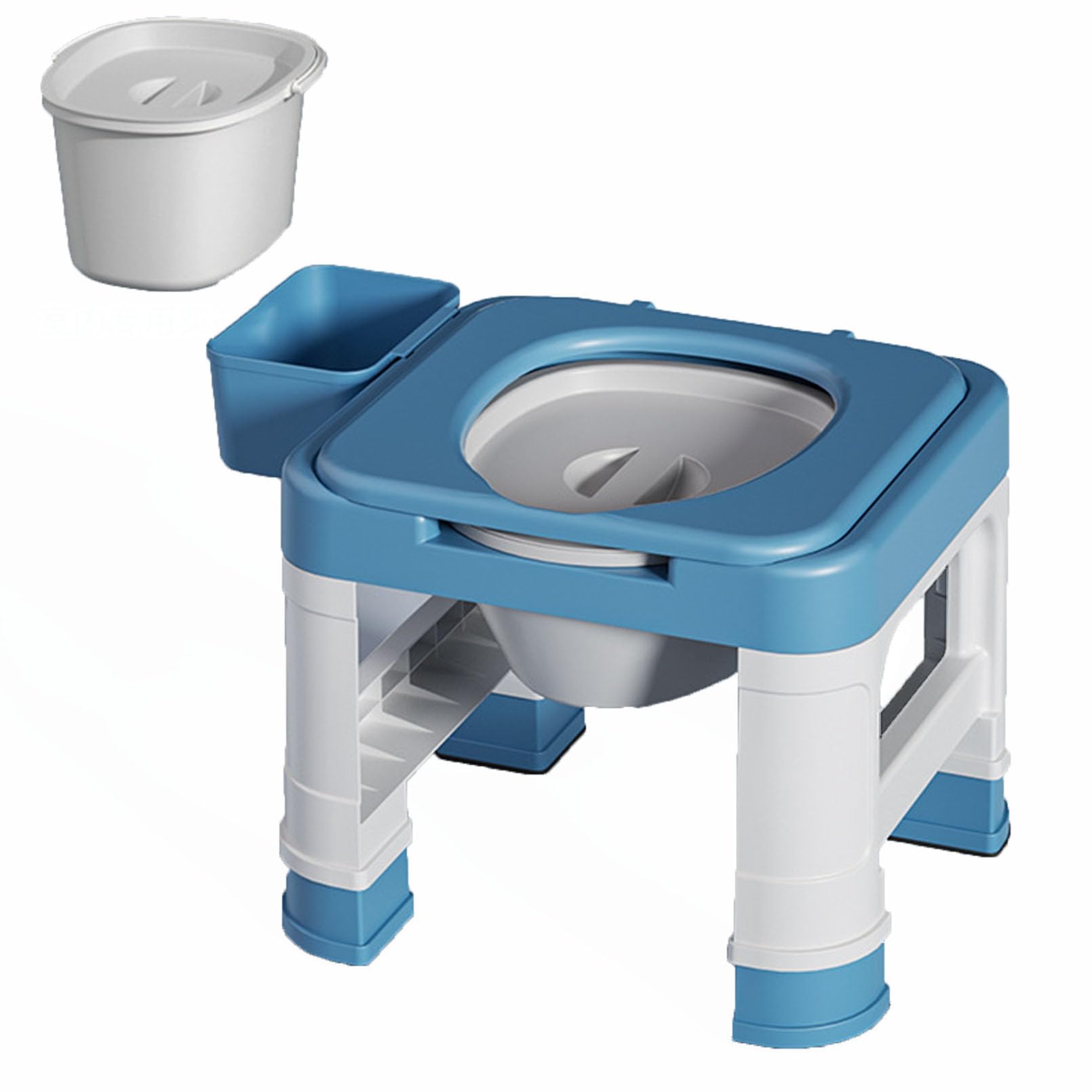 Adjustable Bedside Commode, Portable Toilet, Commode Chair, Raised Toilet Seat, Holds Up to 330 Pounds,Tool-Free Assembly, Durable Toilet Chair for Adults and Seniors