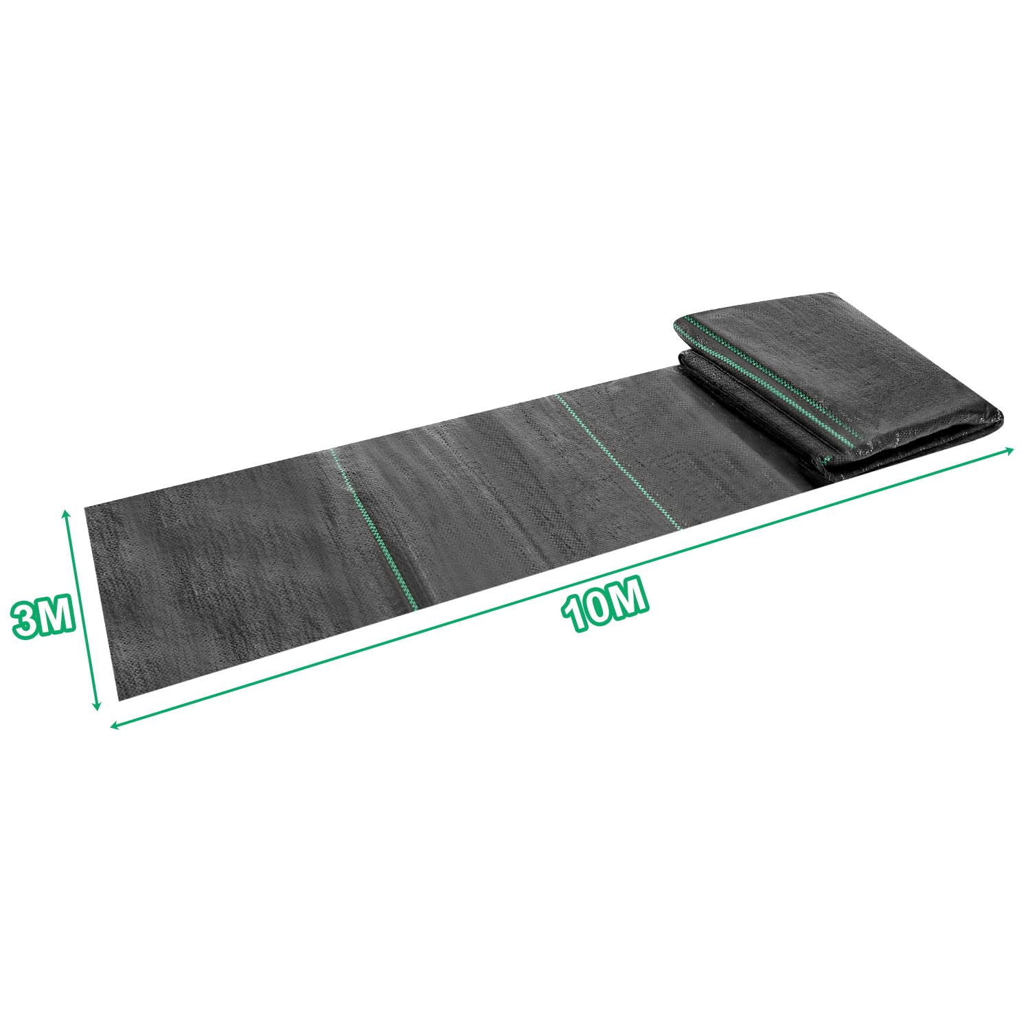 Włóknina przeciw chwastom 100 g/m², włóknina ogrodowa, 2 sztuki, 300 x 1000 cm, tkanina glebowa, przepuszczająca wodę, folia przeciw chwastom, odporna na rozerwanie i odporna na promieniowanie