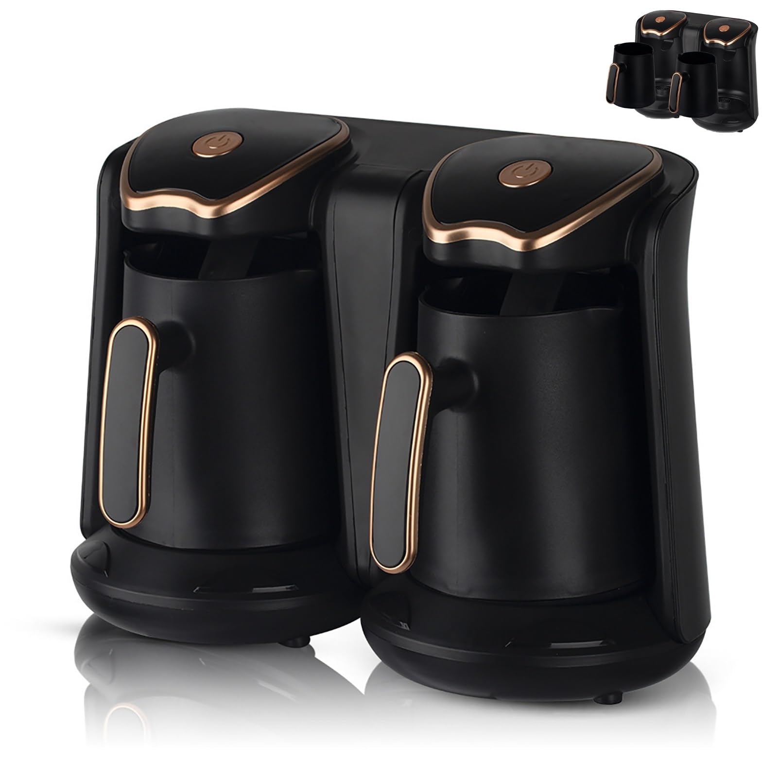 Cafetera turca eléctrica de 1200 W, 8 tazas, portátil, con sistema antidesbordamiento y antiquemaduras, for cafetera griega