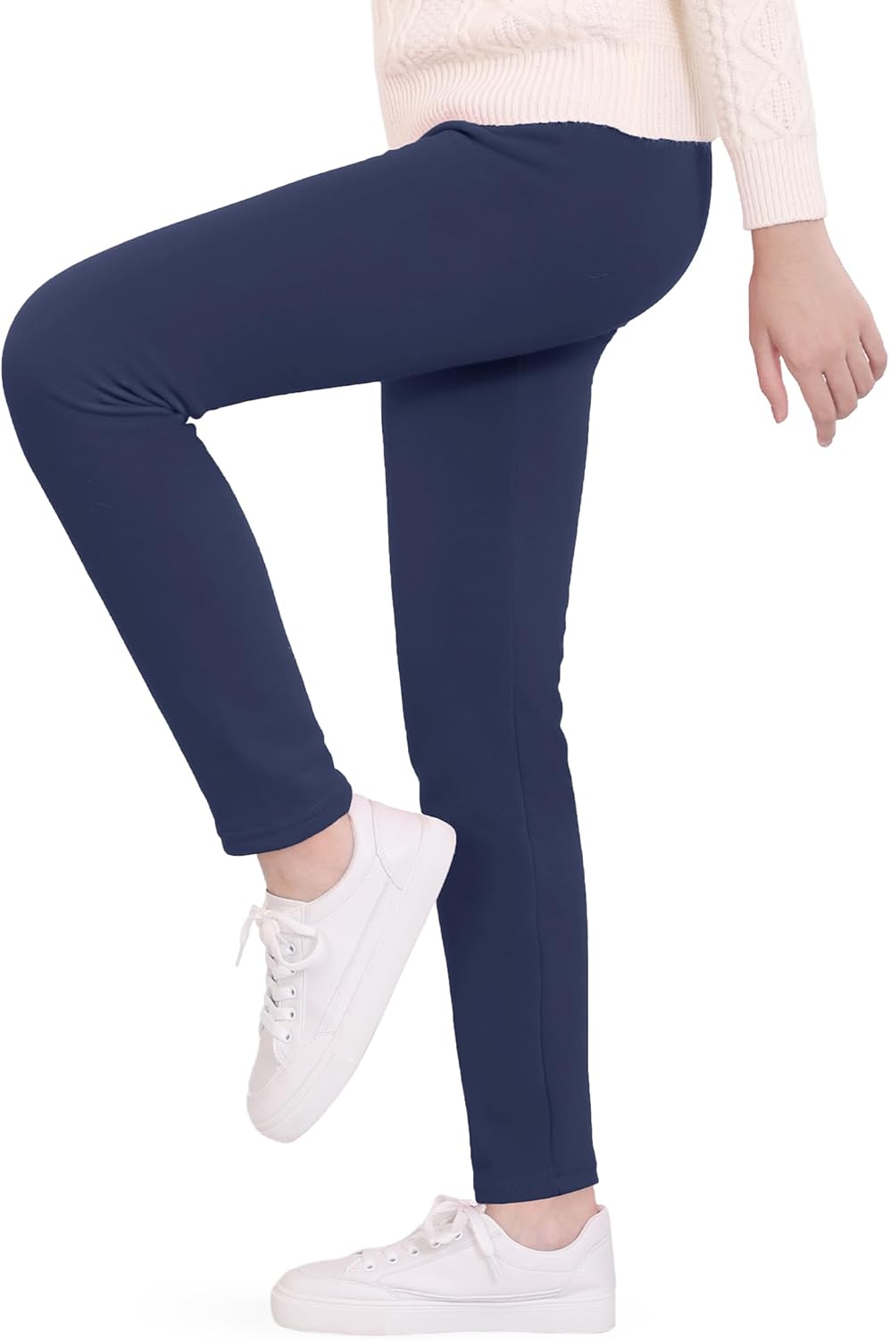 JOCMIC Girls Fleece Lined Leggings Winter Pants Thick and Warm Pack of 2 - Image 2