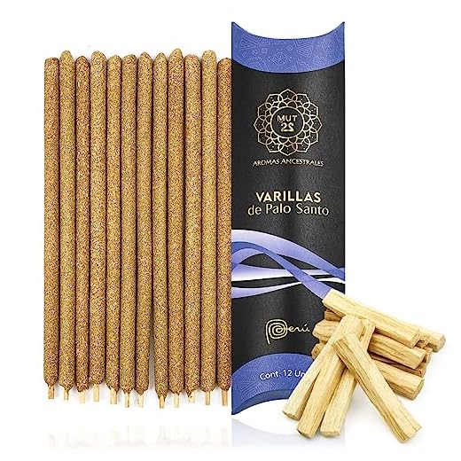 Mut22 12 Varillas de Palo Santo, Incienso Natural de Palo Santo Varillas Duraderas