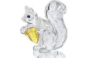 H&D HYALINE & DORA Crystal Animals Squirrels Figurine Paperweight Table Centerpiece Ornament