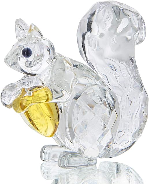 Crystal Animals Squirrel Collectible Figurine Glass Paperweight Table Centerpiece Ornament