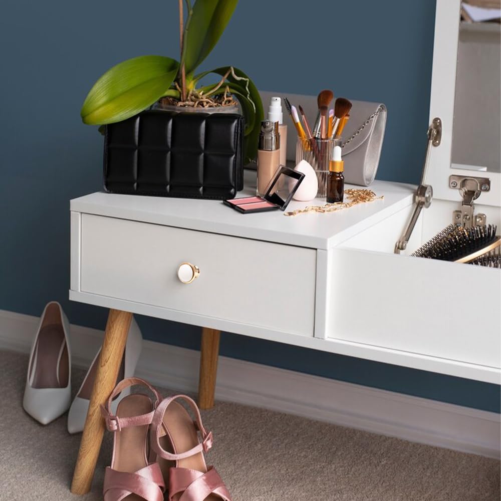 8 Pomelli Per Mobili Oro E Bianco - Diametro 35mm, In Lega Di Alluminio - Foto 14