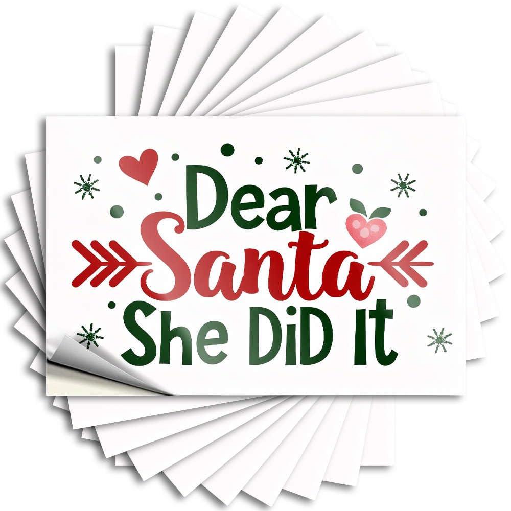 Dear Santa, She Did It! Stuff for Men Teacher DIY | Half Decals Helmet Removable Vinyl Sticker Decal(8X12CM)