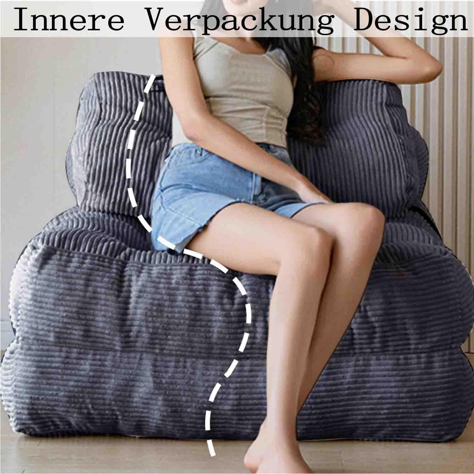 Faltbares Schlafsofa umwandelbarer 3-in-1 Sofa Bett Schlafsessel mit Kissen Sitzsack-Sofa Stuhl Komfortable Schlafcouch Bodensofa-Lounge für Schlafzimmer Wohnzimmer 85 * 85cm,Dark gray