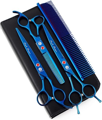 Purple Dragon 7.0 pulgadas Rhinestone Decoración 3PCS Pet Grooming Tijeras Perro Corte y adelgazamiento Tijeras Set