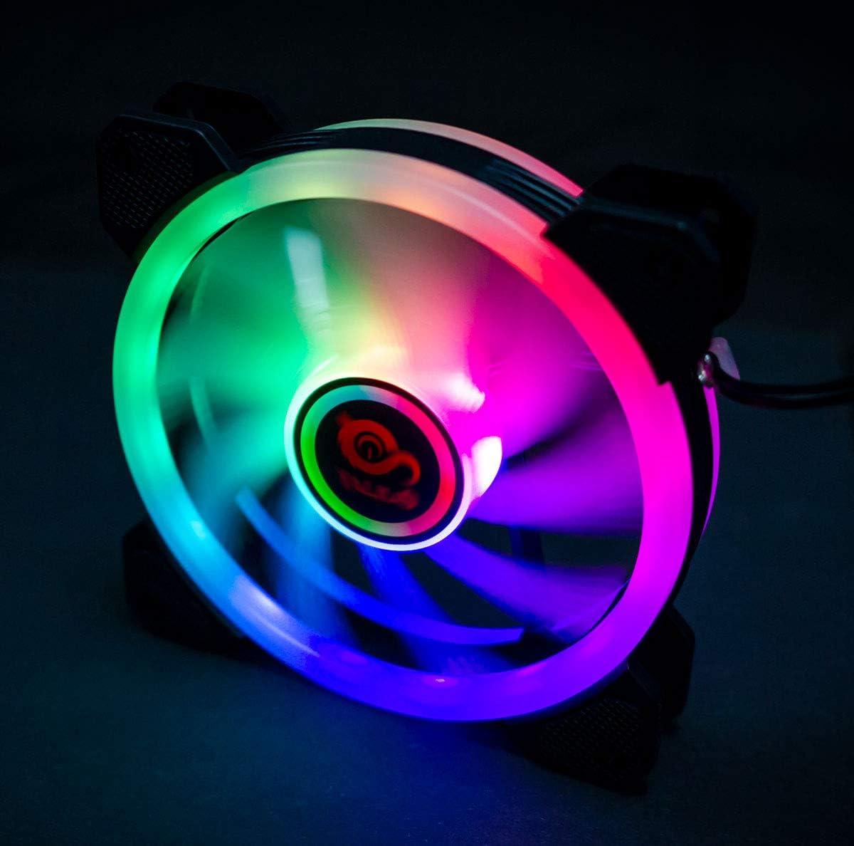 Talius Iris Spectrum ARGB/Cronos Ventilateurs 120 Mm Effets De Balayage, Impulsion, Spirale Double Anneau LED Connexion 6 Broches (3 FAN BLACK