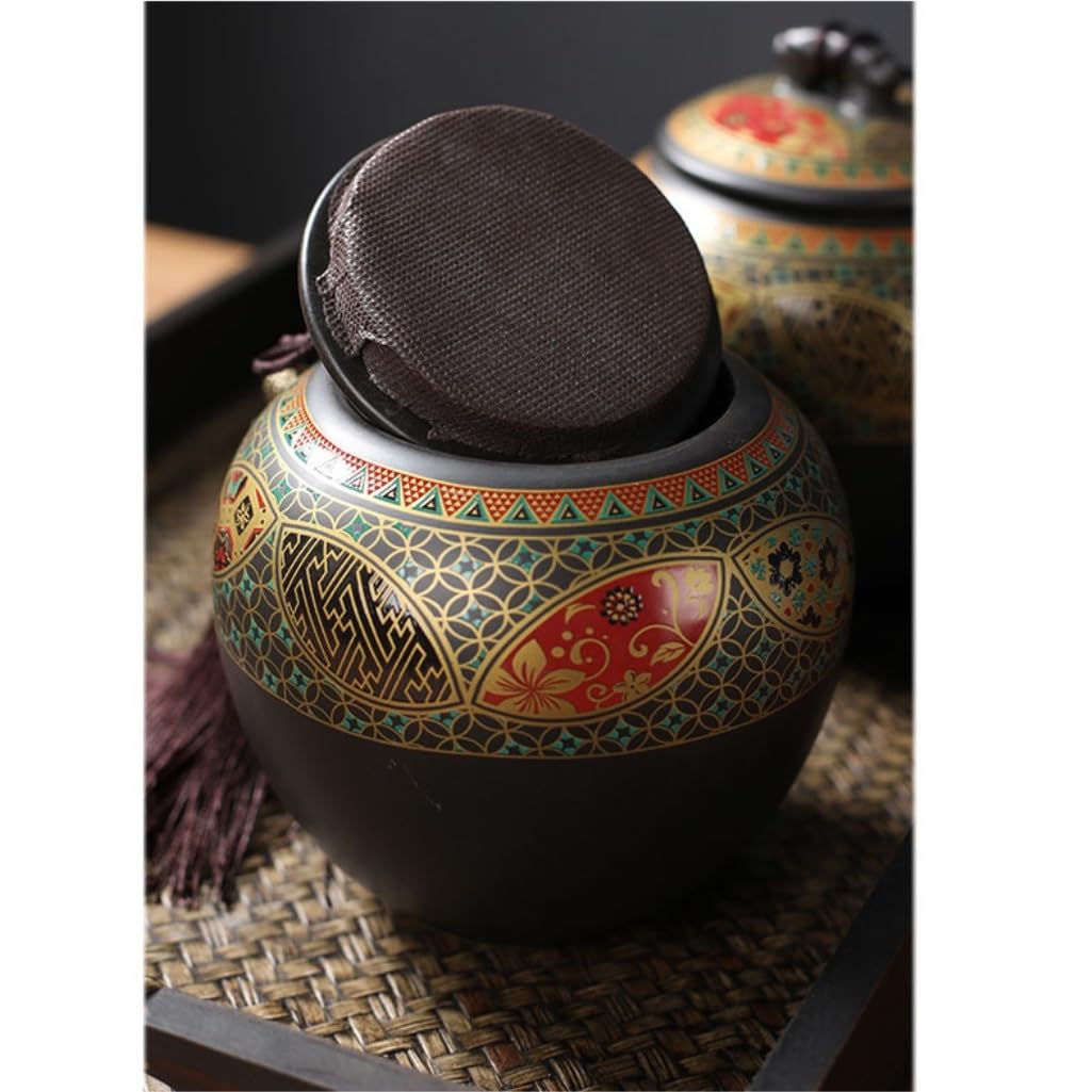 Teedose Keramik Teekanne mit Deckel Luftdichter Behälter in Home Decoration, Süßigkeiten, Kaffeebohnen, Vorratsdose für Lebensmittelaufbewahrung Tee-Box (M)