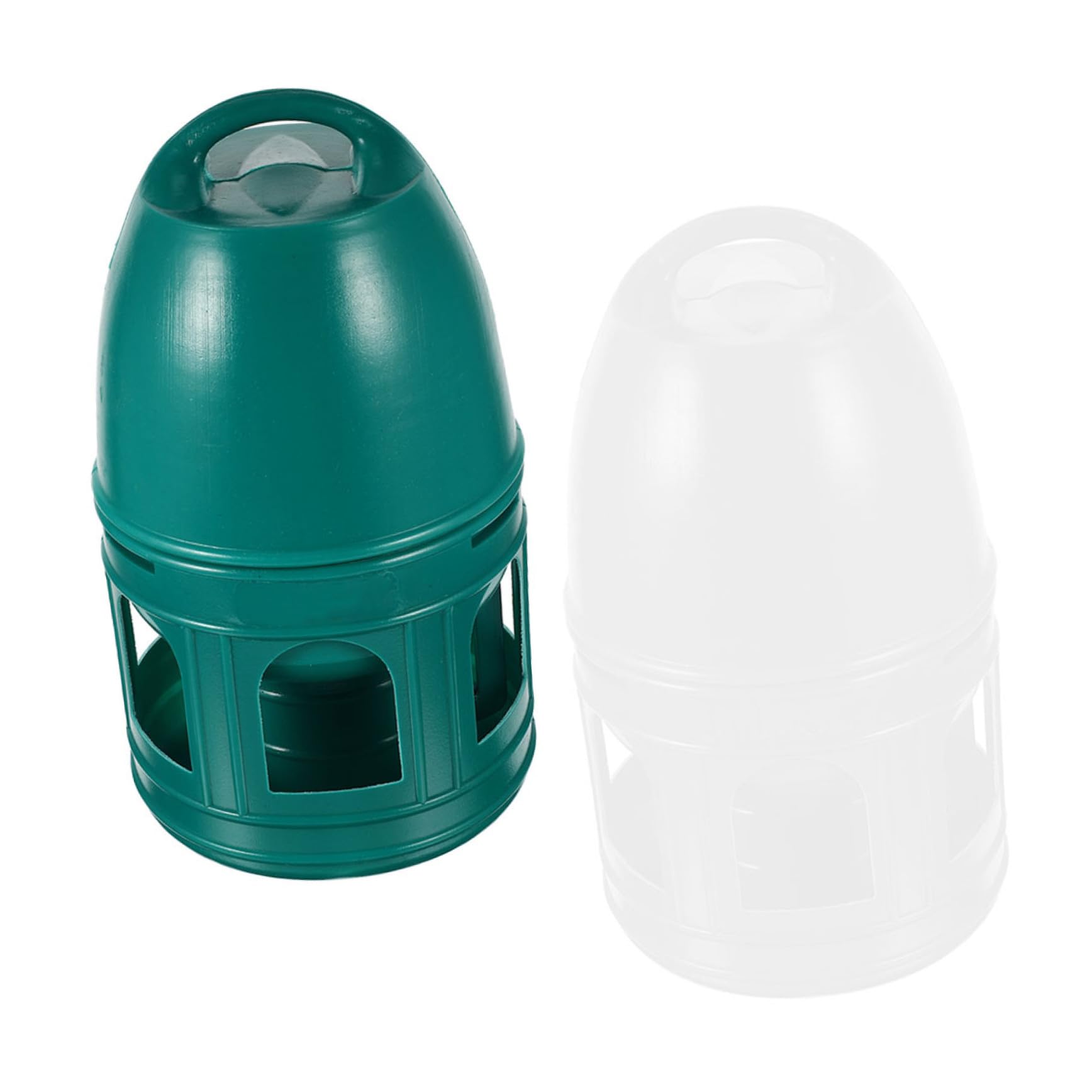2 pièces Distributeur Eau pour Oiseaux Abreuvoir Pigeons Pratique et Spacieux Accessoire Cage à Oiseaux pour et Nettoyage Facile Lot de Blanc et Vert