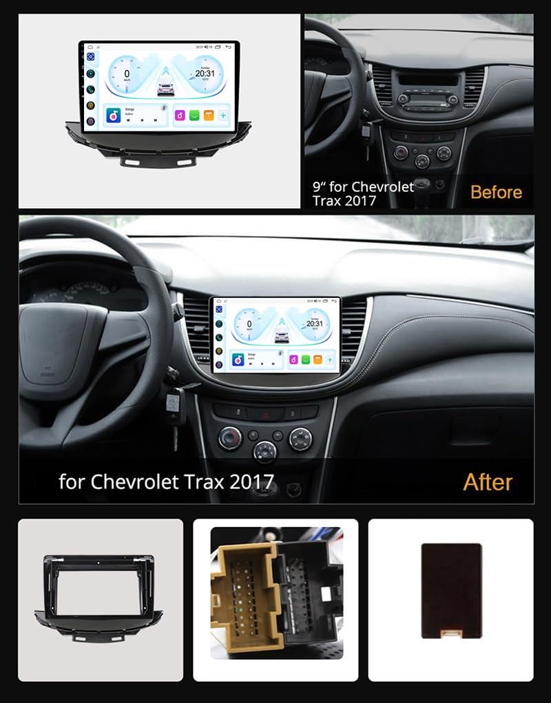 9-calowy dotykowy radio GPS dla Chevrolet Trax 2017-2020, obsługuje BT WiFi Mirror Link 4G sterowanie z kierownicy(HM601 4 Core Wifi 1+16GB)