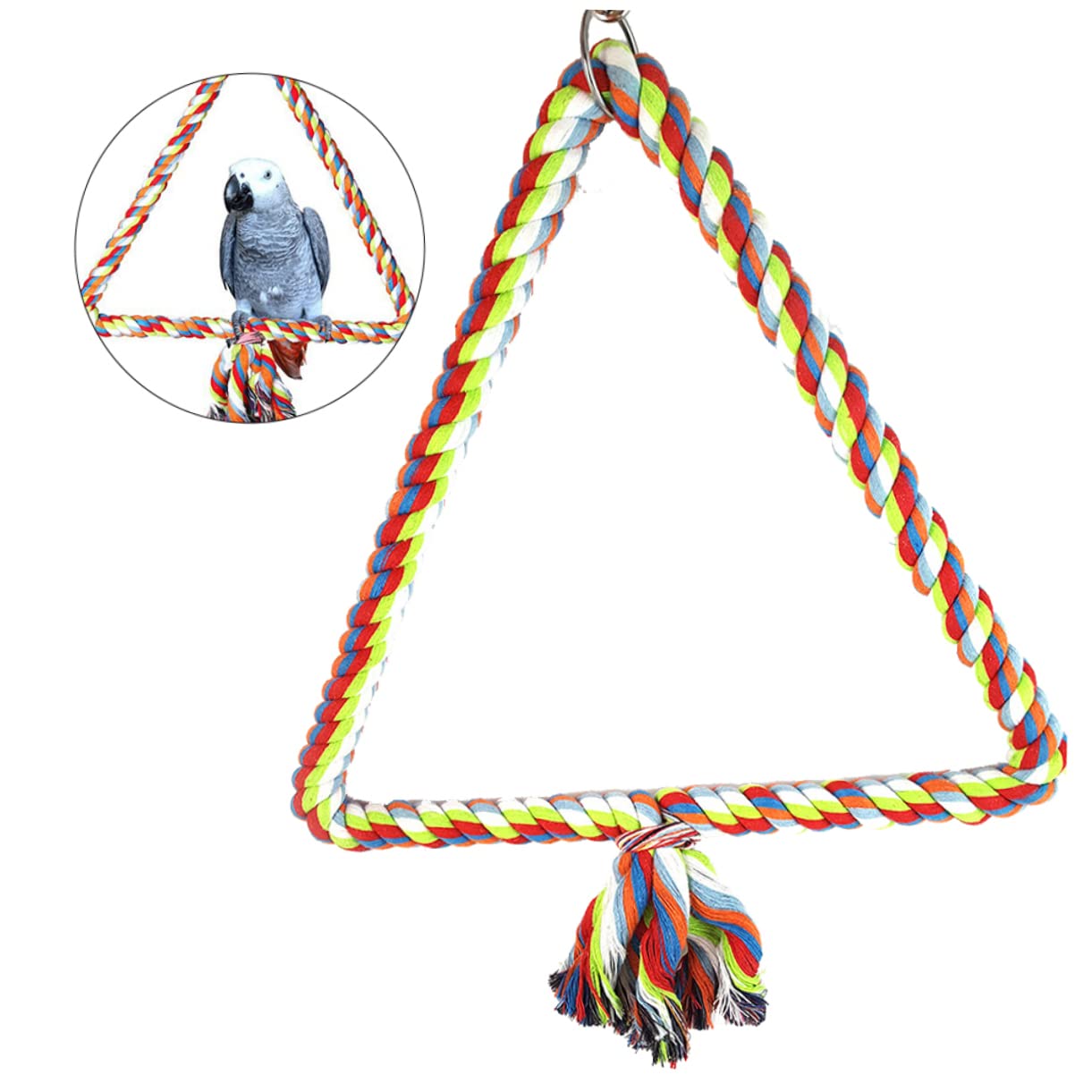 FOMIYES 2stücke Cotton Rope Triangle Swing Für Vögel Kletterleiter Spielzeug Für Papageien Und Kleine Haustiere Fördert Balance Und Koordination Und Unterhaltsam