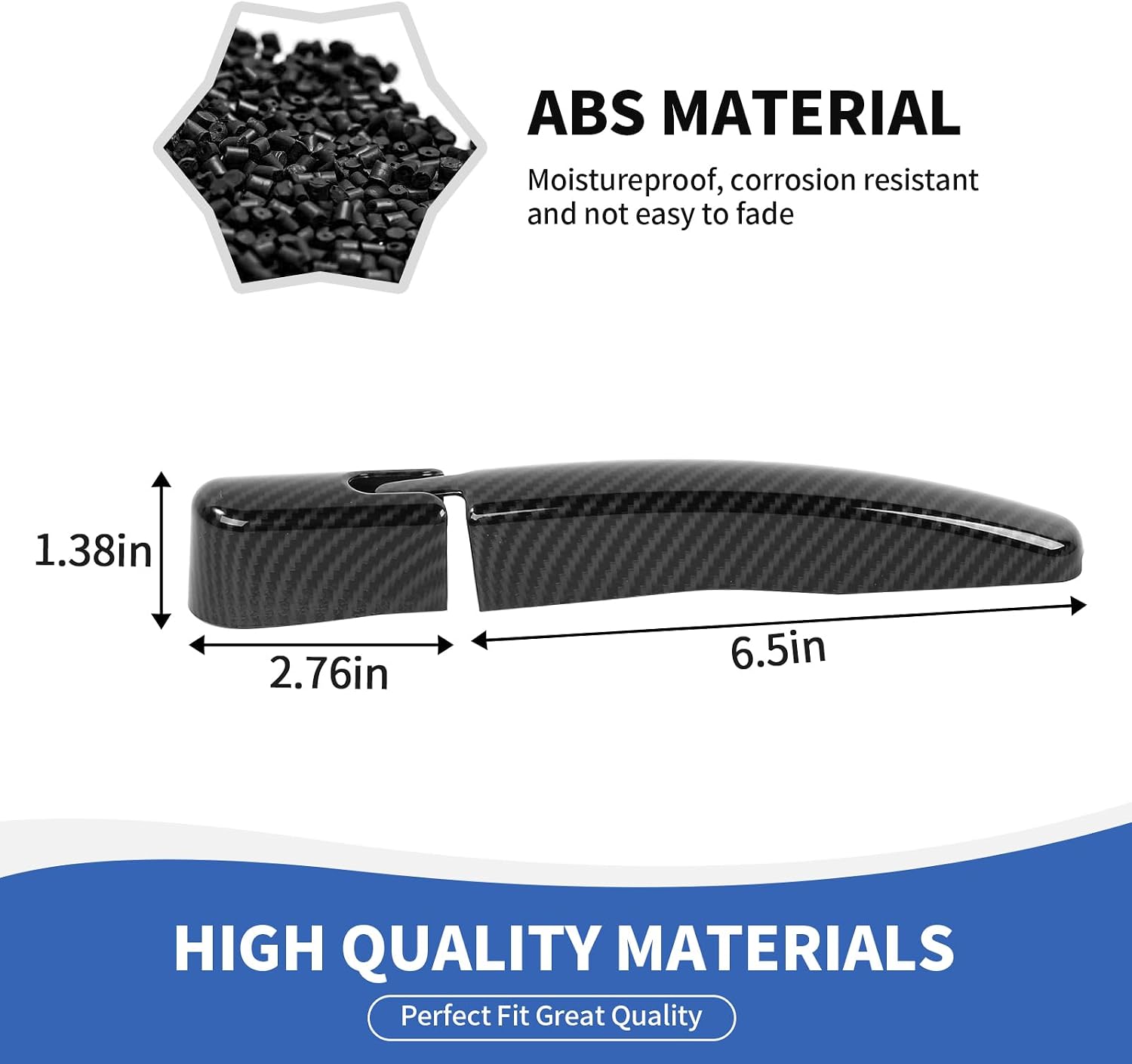 RAZPOY Rear Window Wiper Arm Blades Cover Trim Compatible with Ford Bronco Accessories 2021-2025, Carbon Fiber