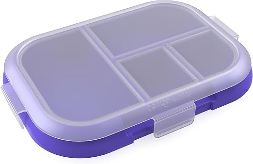 Bentgo Kids Chill Tray with Transparent Cover - Reusable, BPA-Free, 4-Compartment Meal Prep Container with Built-In Portion Control for Healthy On-the-Go Lunches (Electric Violet)