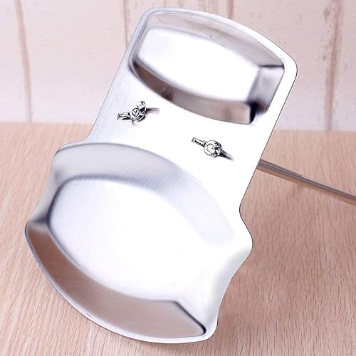 Miniatura 8 de Soporte de tapa de sartén de cocina para ollas y cucharas, organizador de utensilios de cocina de acero inoxidable, solución ordenada de escritorio