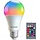 AFINSEA RGB Color Changing Light Bulbs,RGB LED Light Bulbs,9W Warm White 6500K,40W Equivalent,16 Color Multicolor A19 E27/E26