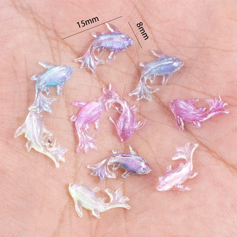 100 Bunte Mini-Goldfisch-Figuren Aus Kunstharz – Glänzend, Für Terrarium, Feengarten, Deko, Basteln – Outdoor & Indoor
