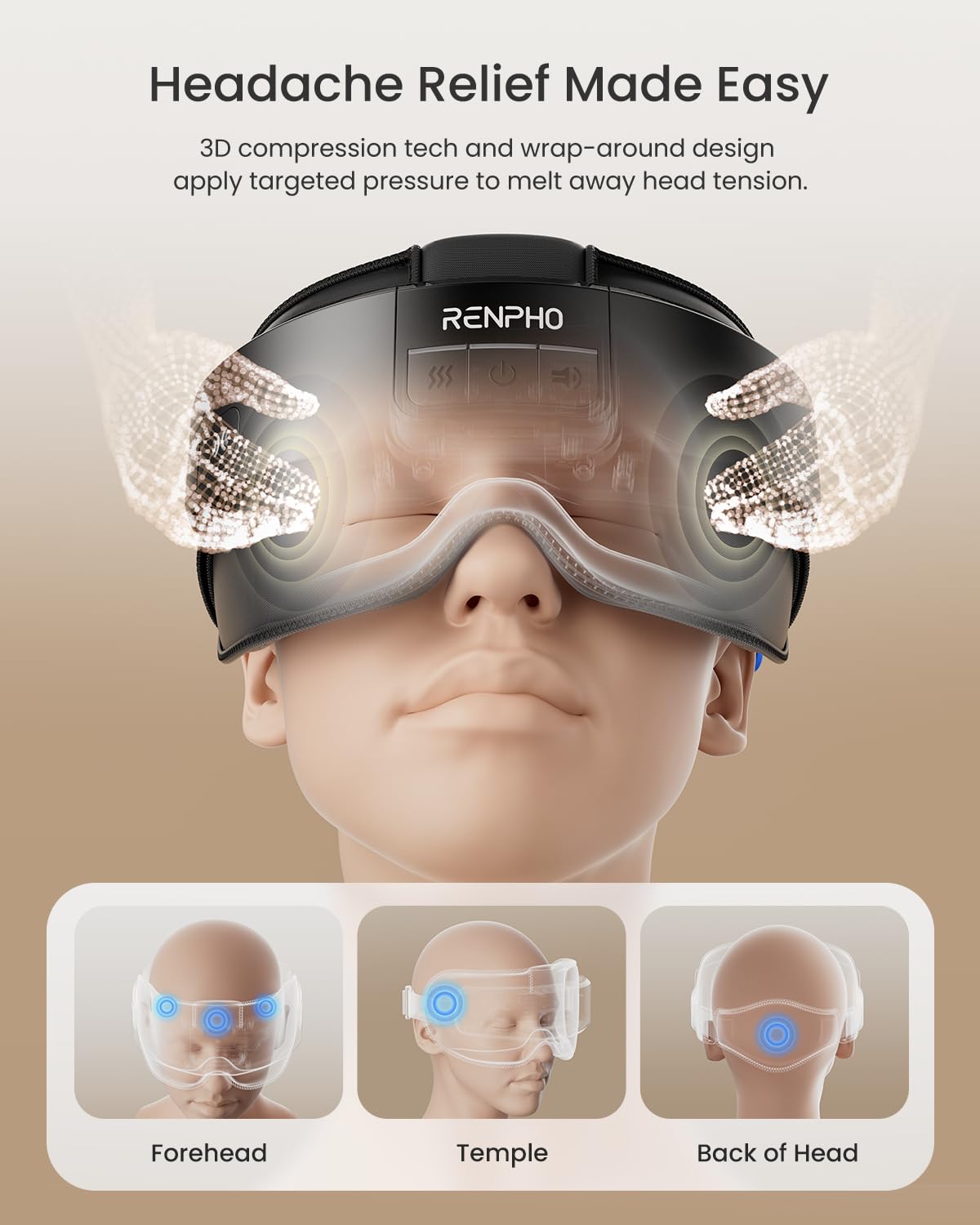 RENPHO Eyeris Masc Head and Eye Massager, FSA Eligible HSA