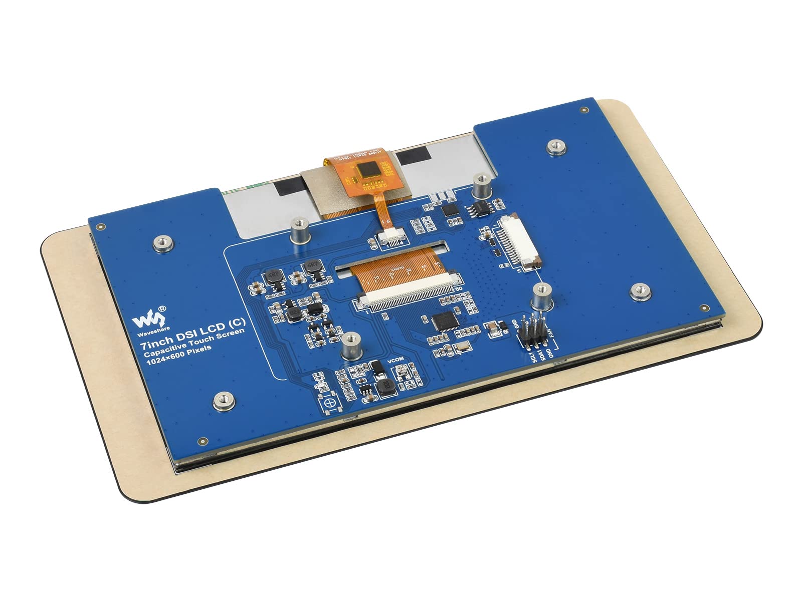 Waveshare 7inch Capacitive Touch IPS Display Compatible with Raspberry Pi 5 Pi 4B Pi 3B+/3A+/CM3+/CM3, 1024 x 600 Screen, DSI Interface, Supports Up to 5-Point Touch LCD