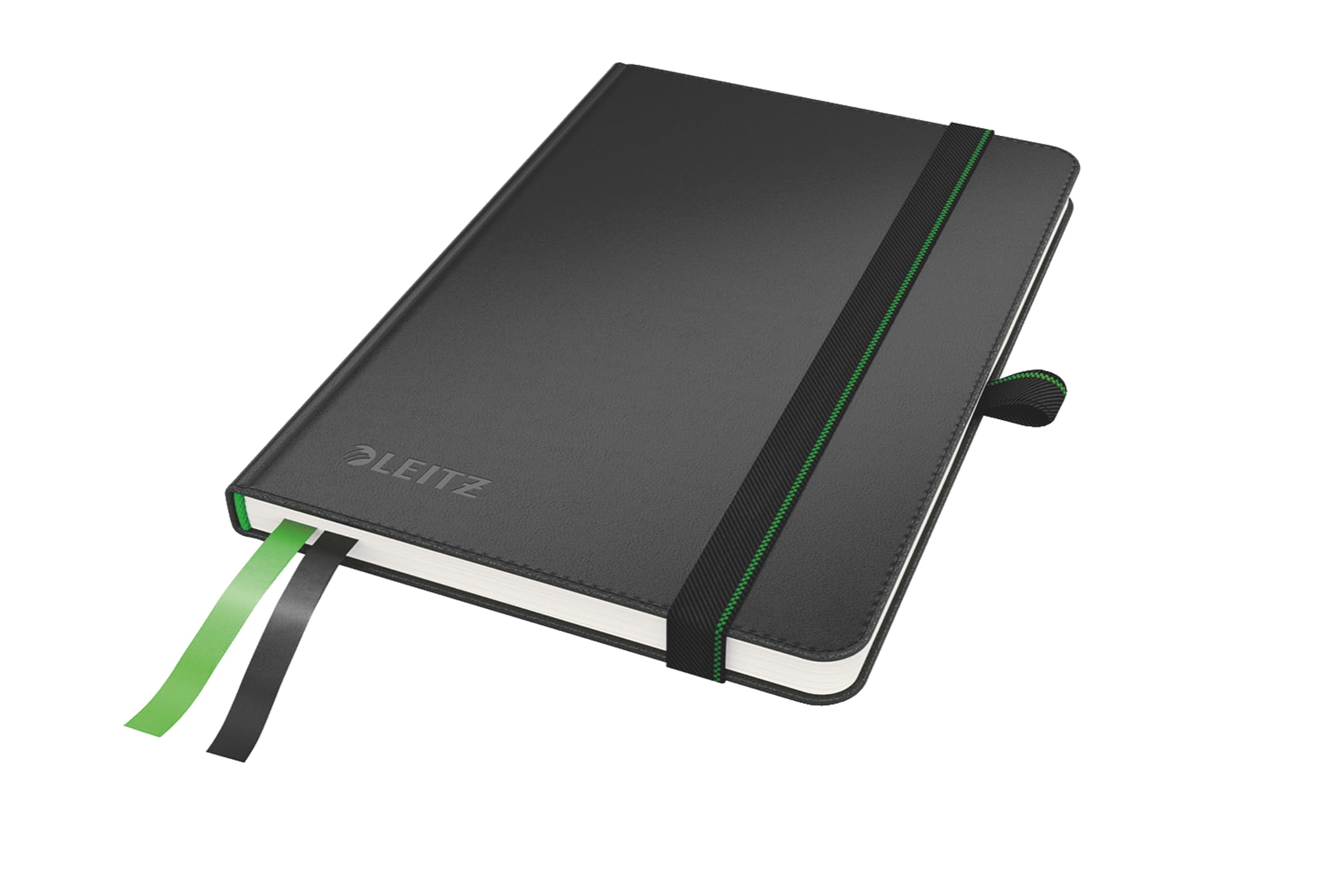 Leitz Complete Notebook A6 Squared, 160 Pages, 80 Sheets, Hardcover, 100 g/m² Paper FSC Certified, Fastener, Bookmark, Pen Loop, Black, 44790095