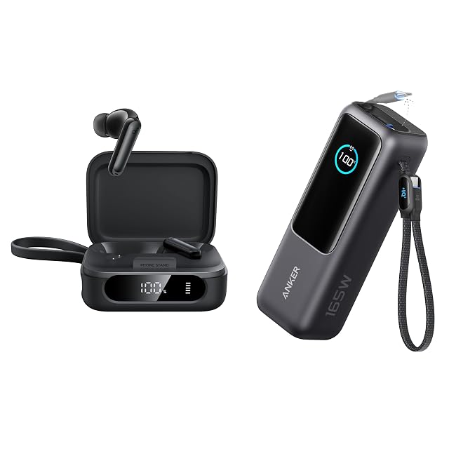 Anker Soundcore P41i Laptop Power Bank 25 000mAh Portable Charger with Triple 100W USB-C Ports Built-in and Retractable