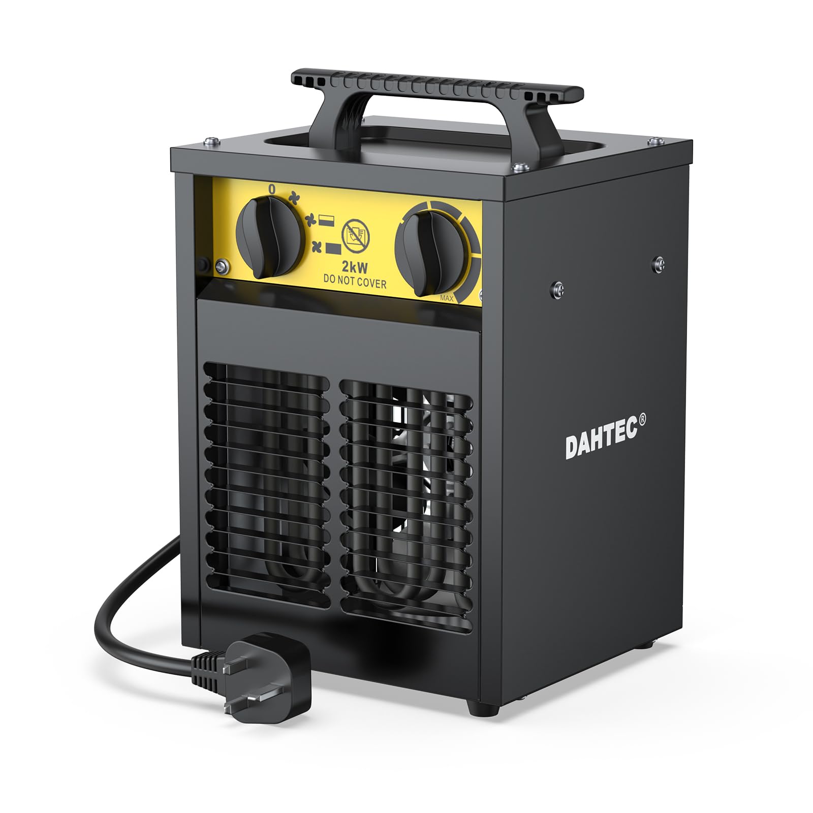 DAHTEC 2 kW Enhanced Electric Fan Heater - Steel Casing - Portable Heaters