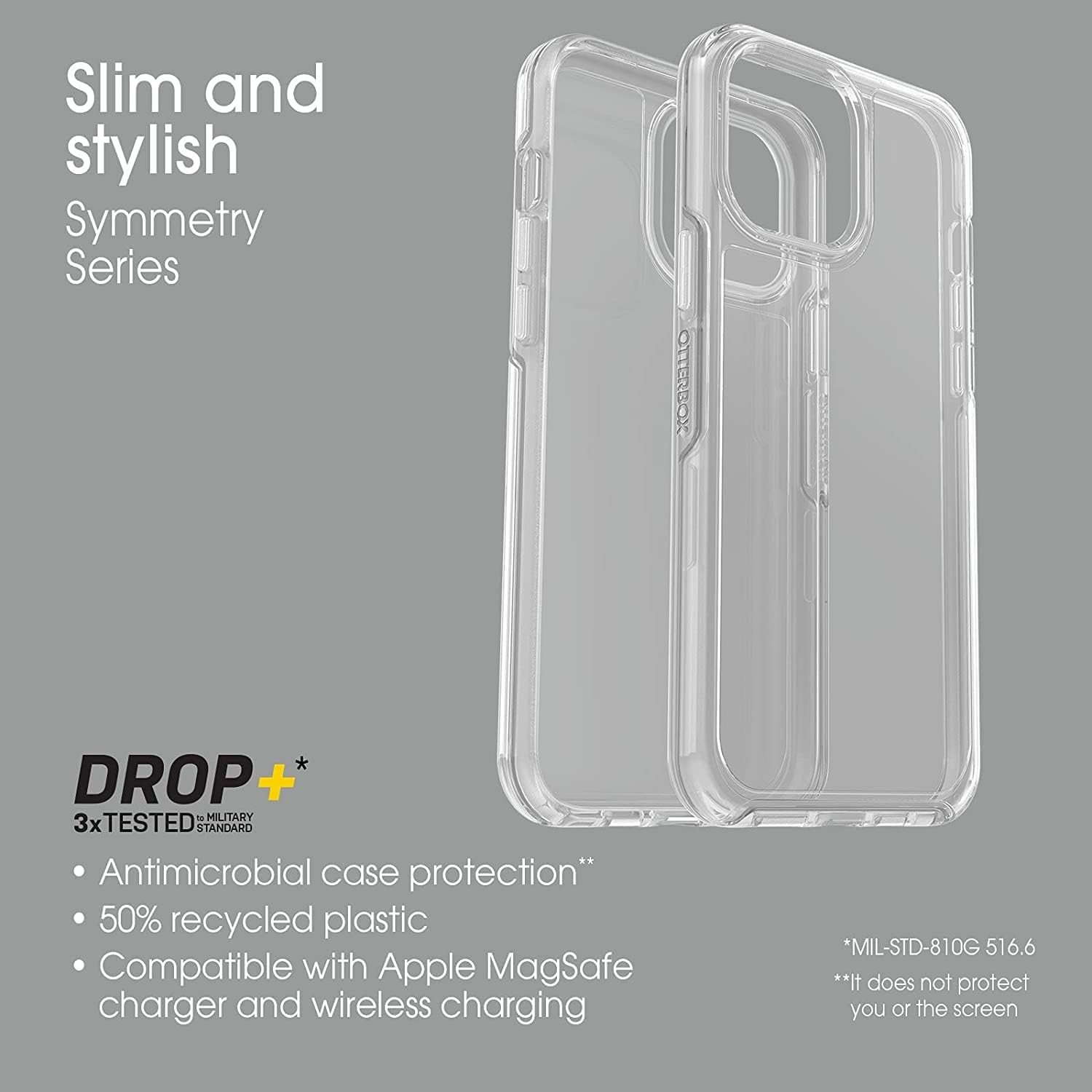 Size iPhone 13 Color Clear OtterBox iPhone 13 Pro Max & iPhone 12 Pro Max Symmetry Series Case - Clear, Ultra-Sleek, Wireless Charging Compatible, Raised Edges Protect Camera & Screen