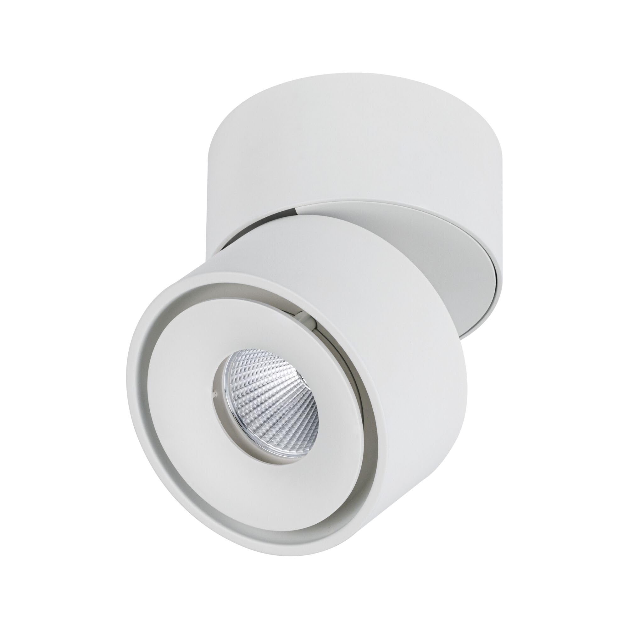 Paulmann 93373 Spot encastré LED Plafonnier Spircle 78 mm avec 1 x 8,0 W blanc chaud Blanc dépoli Luminaire apparent Aluminium Plafonnier 3000 K