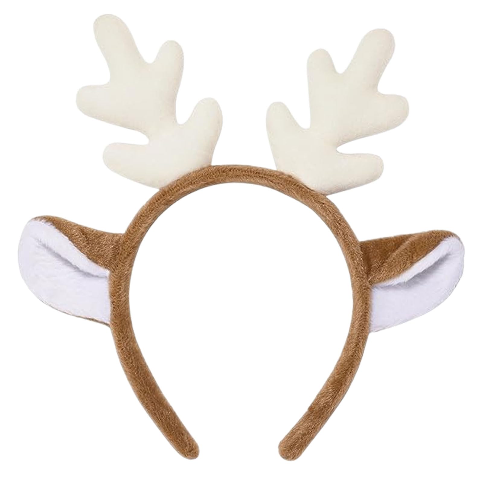 Corabsar Christmas Headband for Women - Christmas Reindeer Antlers Headband Hair Hoop - Plush Reindeer Antler Headband - Xmas Headbands for Cosplay