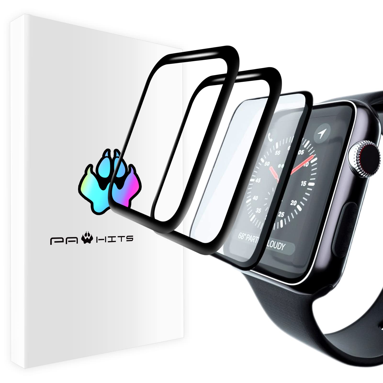 PAWHITS 3 Pack Screen Protector for Apple Watch Series 7 41mm HD Clear Anti-fingerprint Highly Responsive Film for i Watch